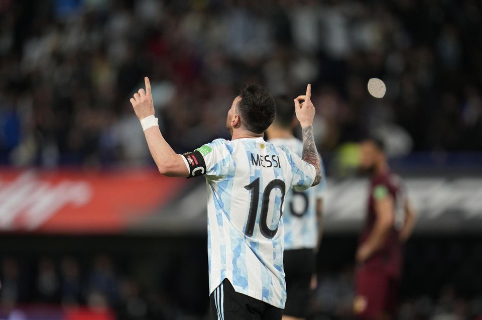 Lionel Messi sa teší z gólu v drese Argentíny
