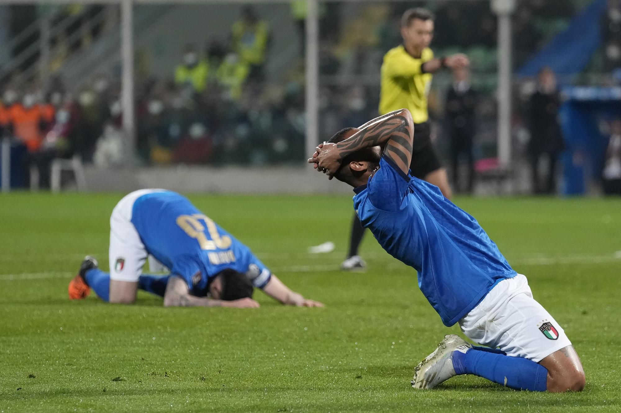 Talianski futbalisti po šokujúcej prehre so Severným Macedónskom.