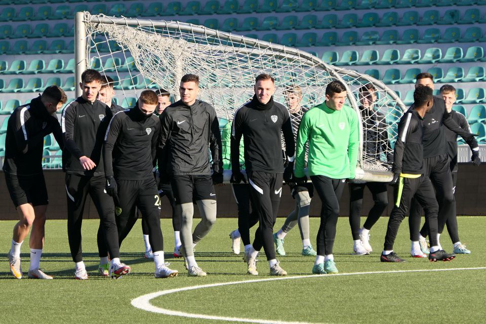 Futbalisti MŠK Žilina počas prvého tréningu zimnej prípravy.