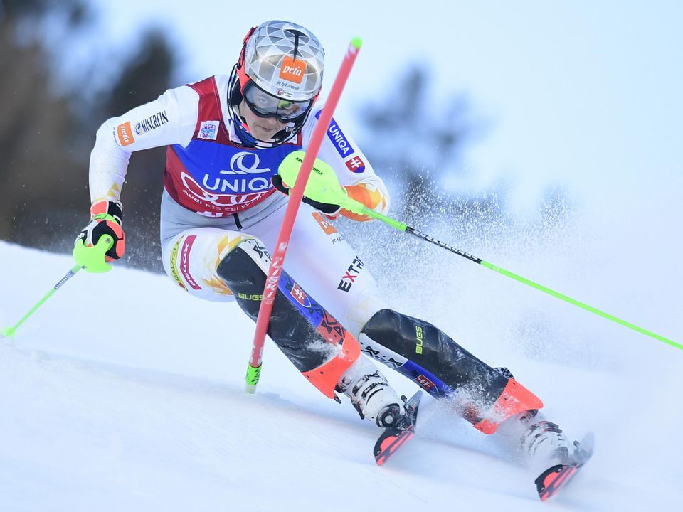 Slovenská lyžiarka Pera Vlhová v prvom kole slalomu.