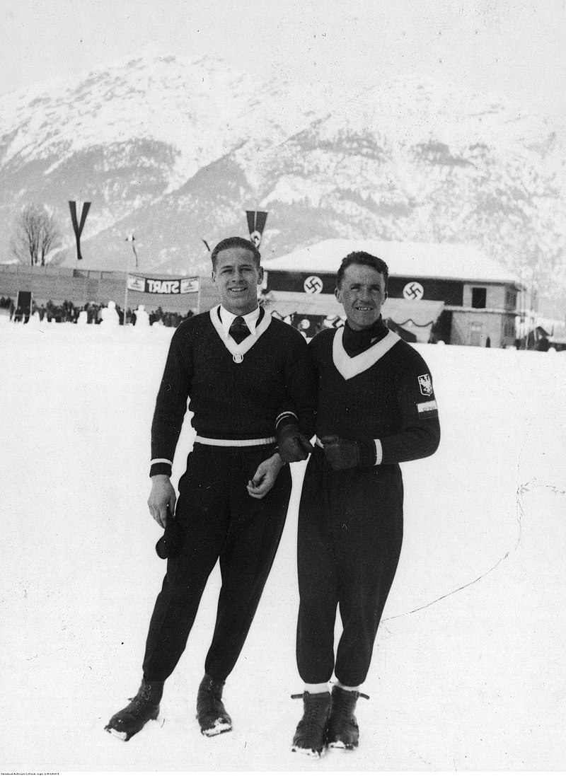 Bronisław Czech so Stanisławom Marusarzom v Garmisch-Partenkirchene v roku 1935.