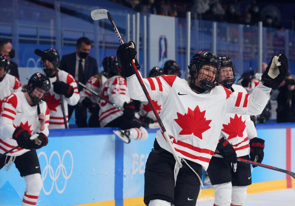 ZOH Peking hokej ženy: Kanada - Švajčiarsko.