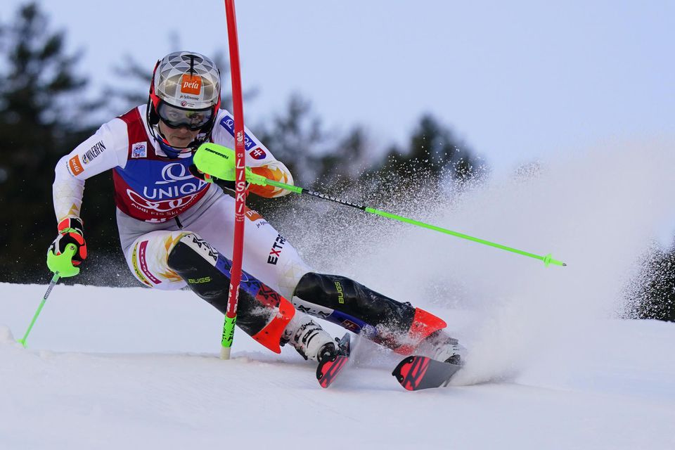 Petra Vlhová počas slalomu v rakúskom Lienzi.