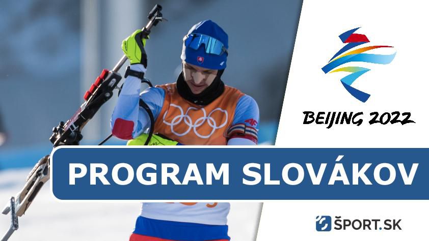 ZOH 2022: Program Slovákov - zimná olympiáda - pondelok (8. február)