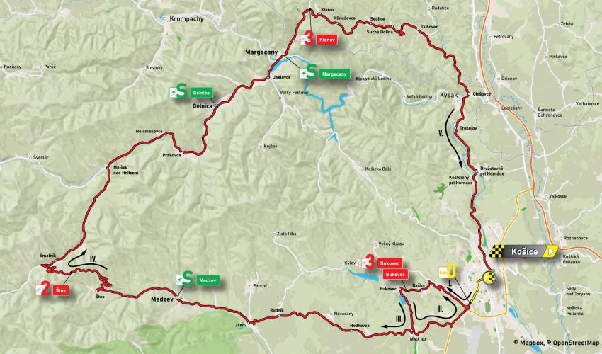 Okolo Slovenska: Mapa 1. etapy