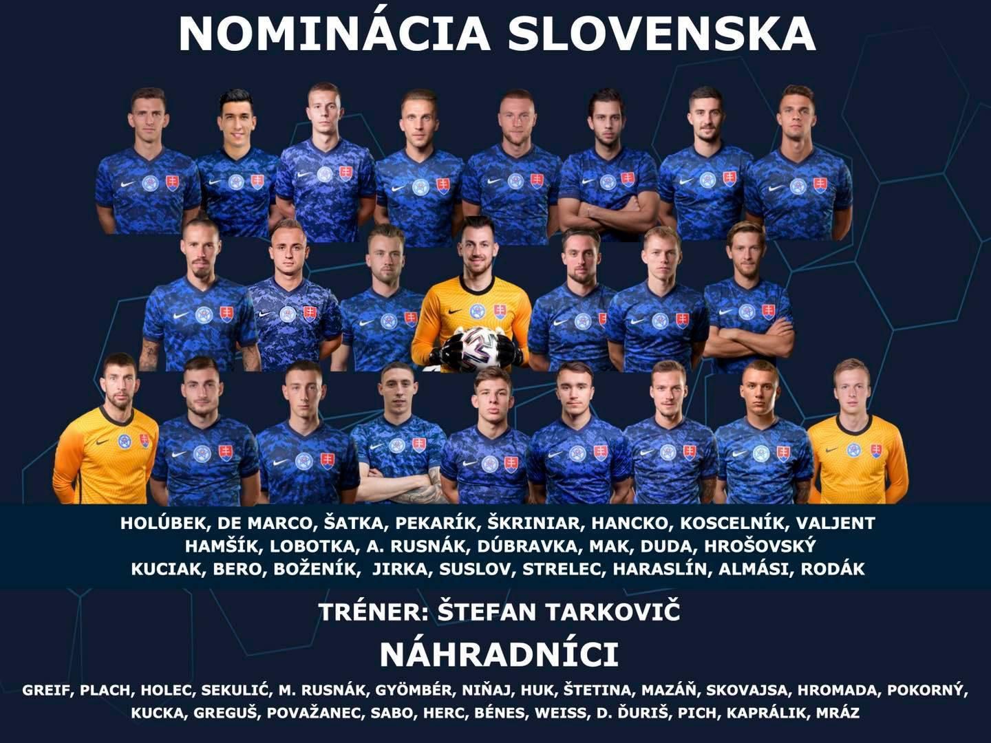 Nominácia Slovenska na novembrové zápasy 2021.