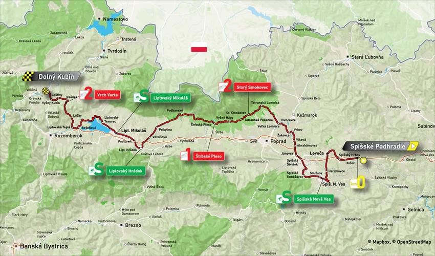 Okolo Slovenska:  Mapa 2. etapy