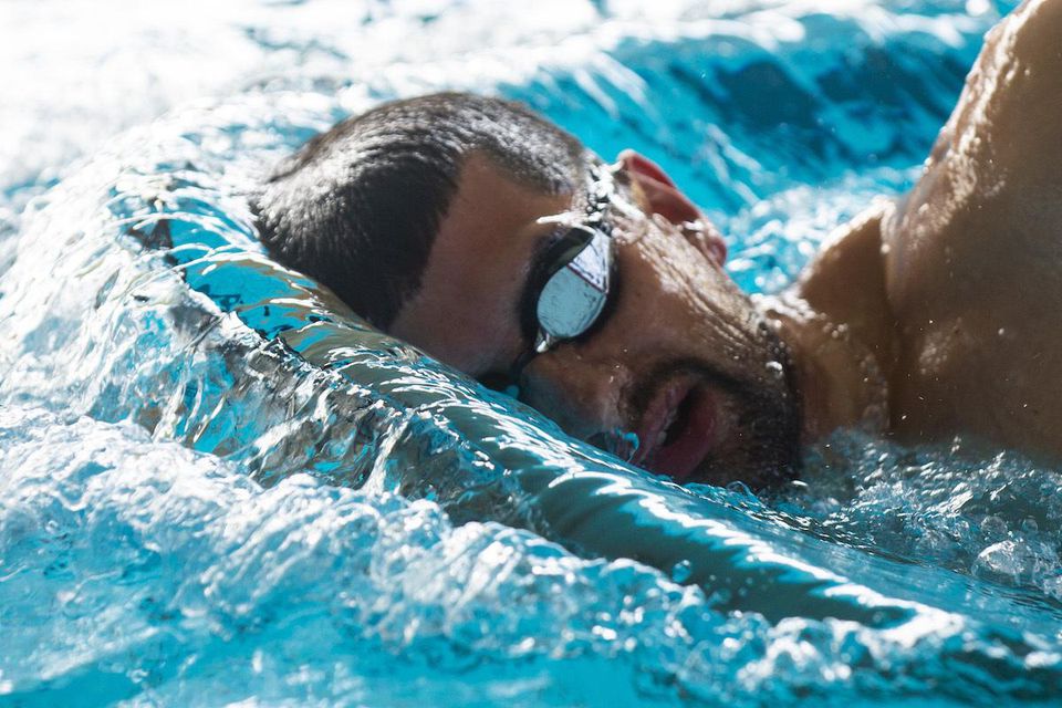 Plavec Tomáš Klobučník počas oficiálneho reštartu tréningov slovenských reprezentantov v plávaní.