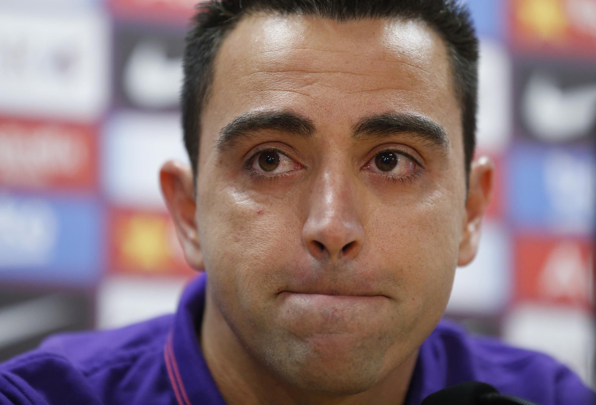 Xavi Hernández počas rozlúčky s FC Barcelona.