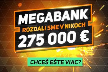 Takmer 14 000 hráčov si rozdelilo 275 000 € v nikoch. Megabank pre veľký úspech pokračuje!