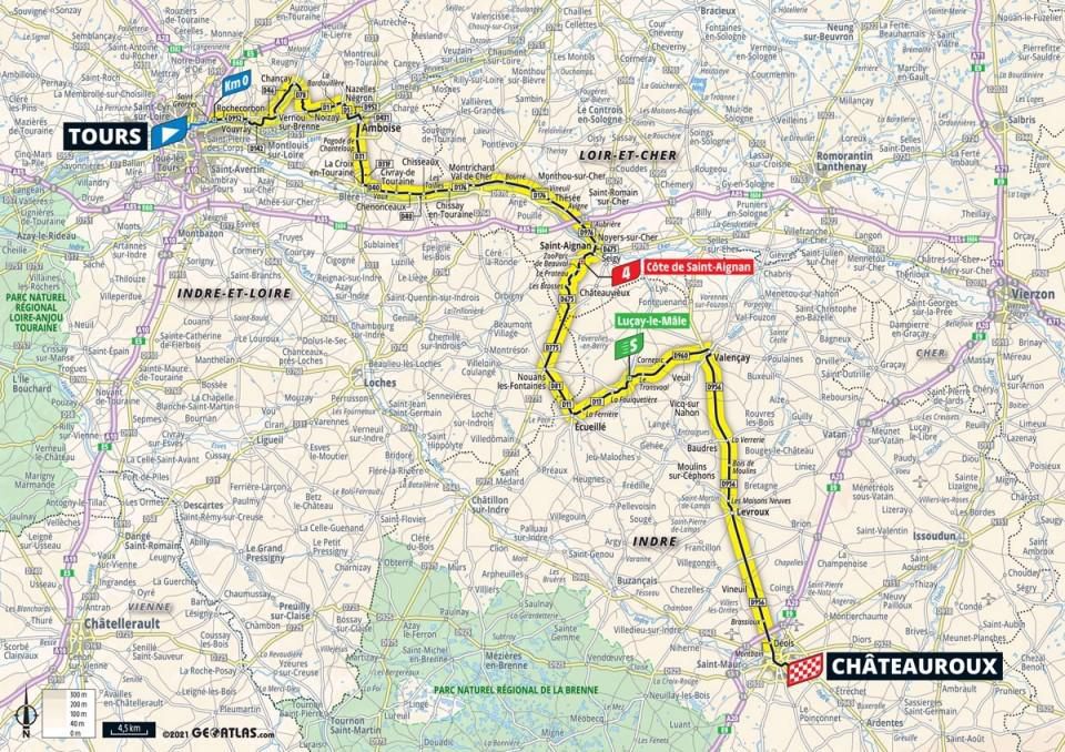 Mapa 6. etapy Tour de France 2021.