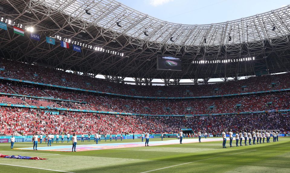 Fanúšikovia na zápase Maďarsko - Francúzsko