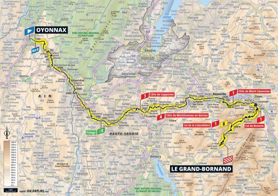 Mapa 8. etapy Tour de France 2021.