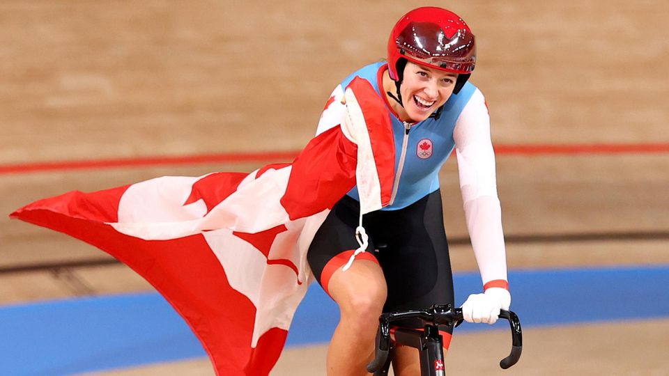Kanadská dráhová cyklistka Kelsey Mitchellová.