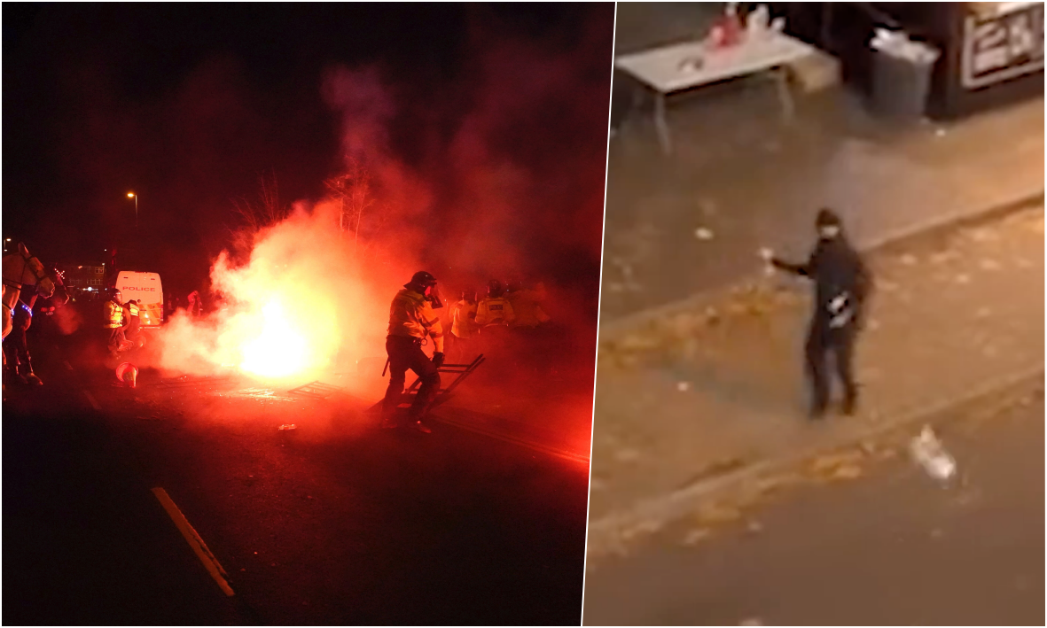 WIDEO Zamieszki kibiców Legii w Birmingham.  Ultrasom nie wpuszczono na stadion, obrzucili też gospodarzy majonezem