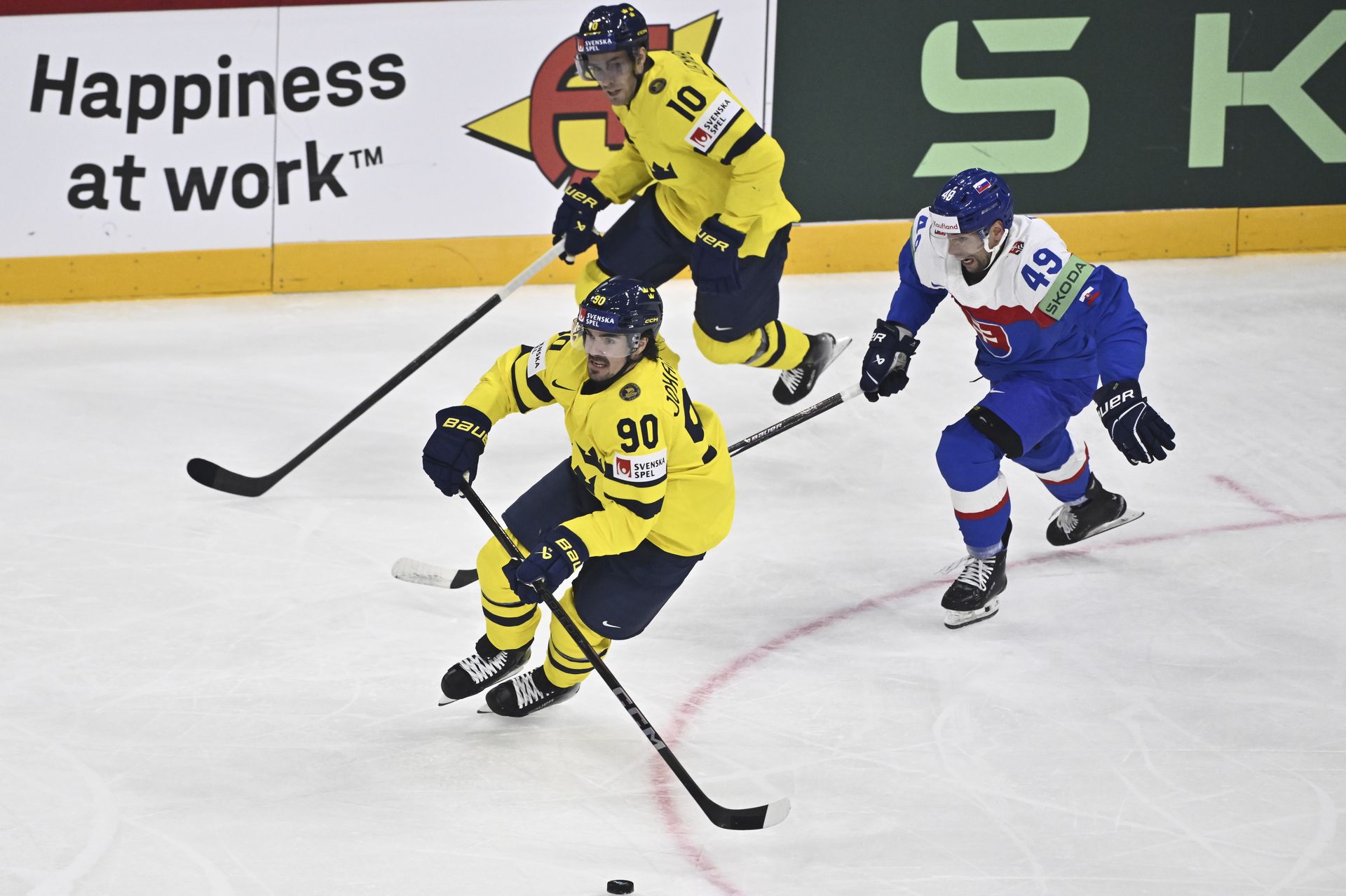 Marcus Johansson v zápase proti Slovensku na MS v hokeji 2025. Zdroj: SITA/AP