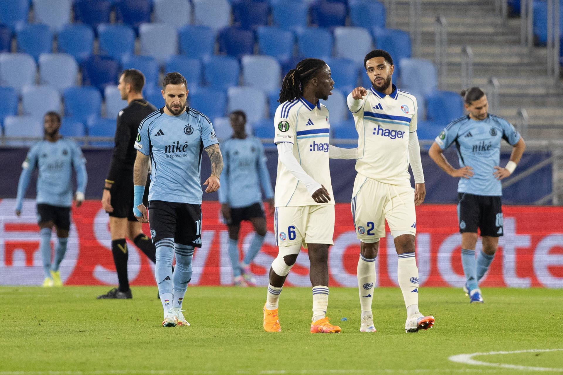 ŠK Slovan Bratislava - Racing Štrasburg (Tigran Barseghjan, Andrew Omobamidele, Ismael Doukoure) / Konferenčná liga