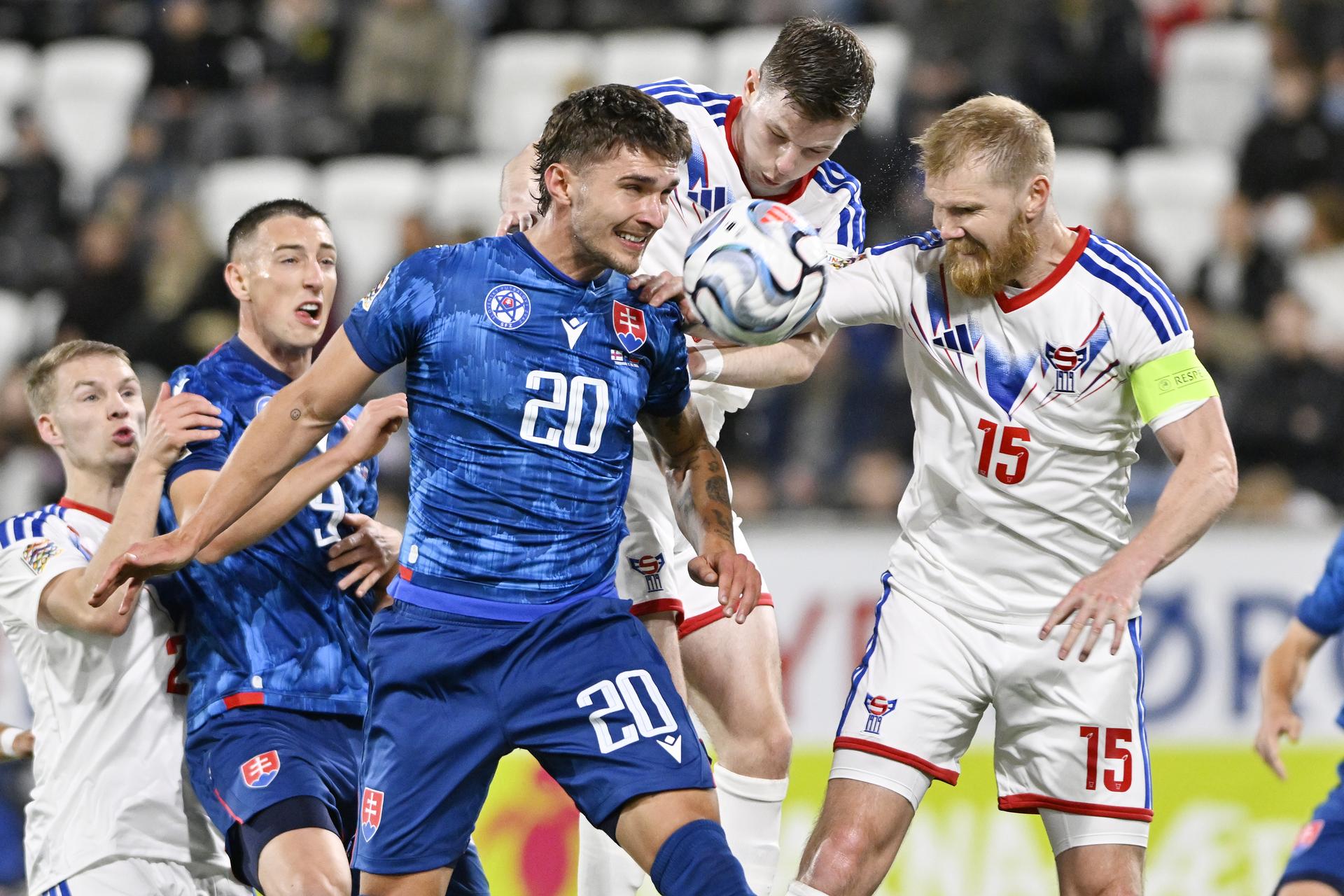 Faerské ostrovy - Slovensko / Liga národov. Zdroj: TASR