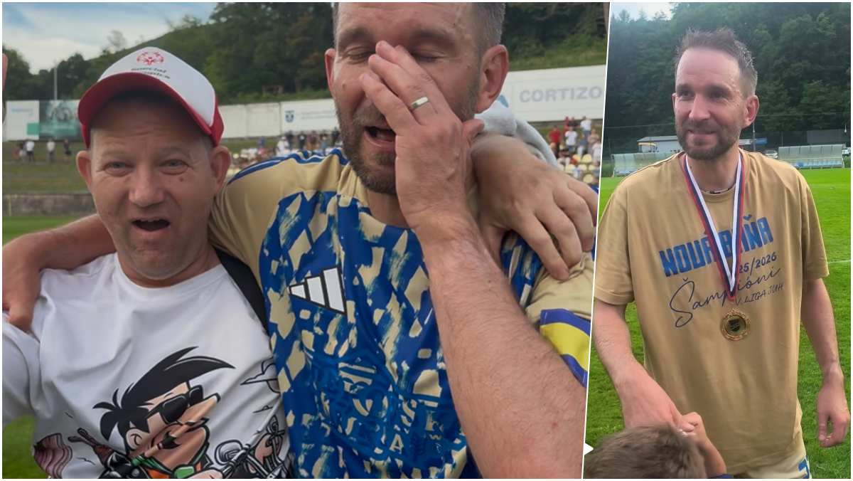 Marek Bakoš oslavuje titul v 5. lige. Zdroj - Ivan Mriška