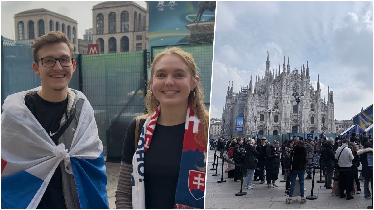 Fanúšikovia Slovenska pred Duomom. Zdroj: ŠPORT.sk