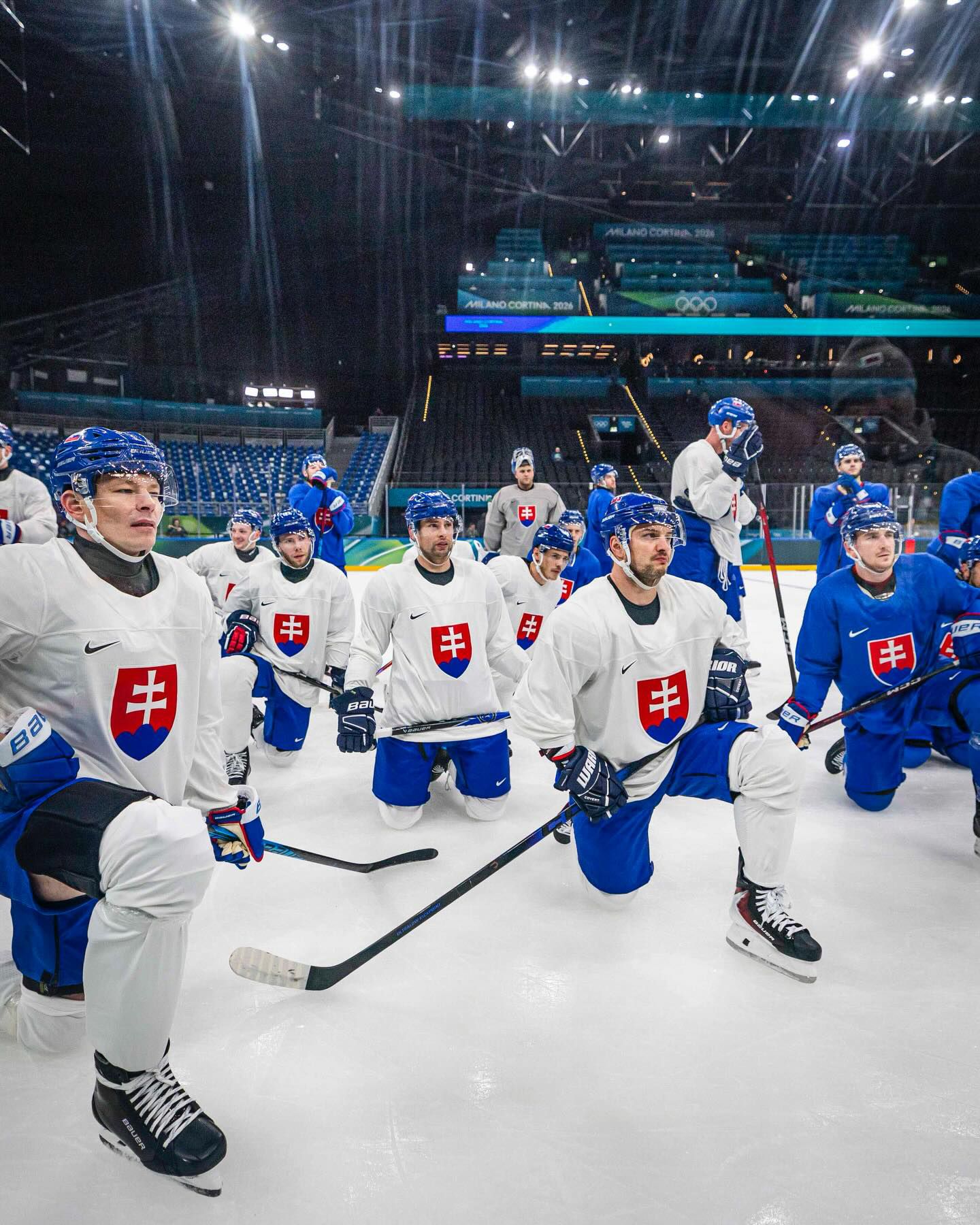 Slovenskí hokejisti na tréningu pred ZOH 2026. Zdroj: Hockey Slovakia / FB