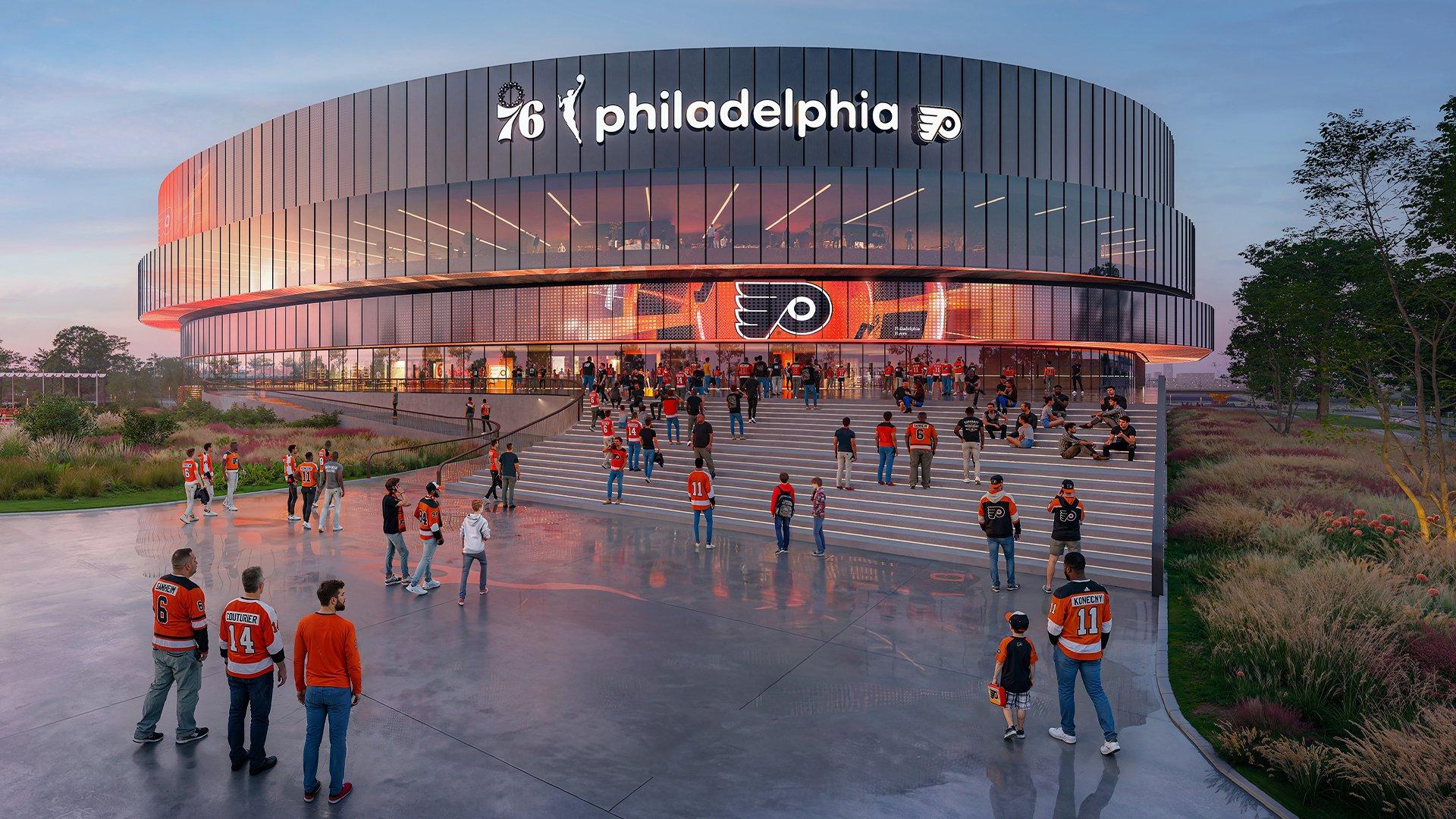 Nový plánovaný štadión Philadelphie Flyers a Philadelphie 76ers. Zdroj: x.com/NHLFlyers