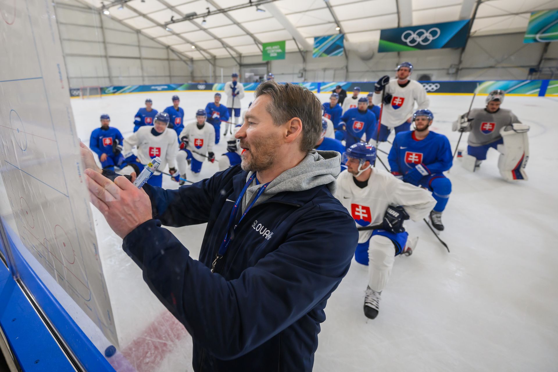 Vladimír Országh na tréningu Slovenska. Zdroj: TASR