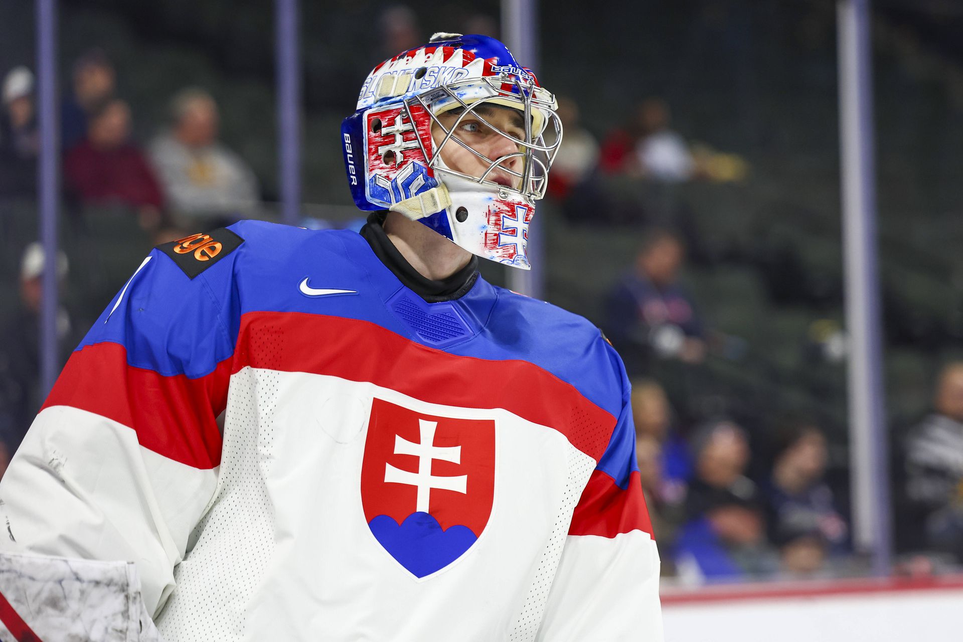 Slovenský brankár Michal Prádel na MS v hokeji do 20 rokov.