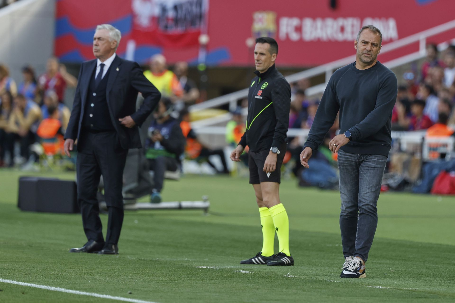 Carlo Ancelotti (vľavo) a Hansi Flick (vpravo). Zdroj: SITA/AP