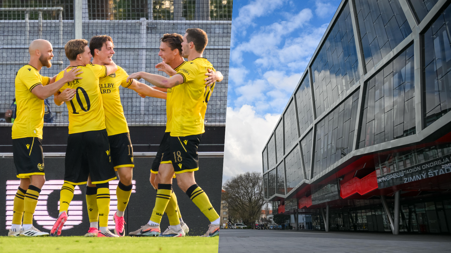 Futbalisti Mjällby AIF a Zimný štadión Ondreja Nepelu. Zdroj: TASR