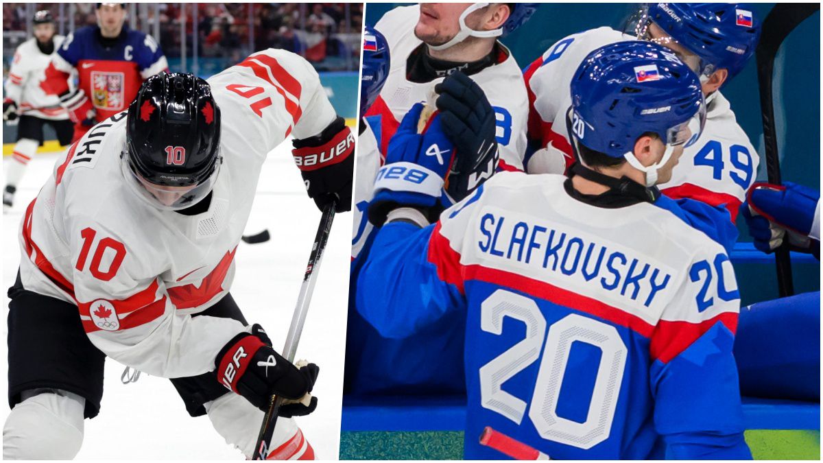 Nick Suzuki a Juraj Slafkovský, Kanada a Slovensko, ZOH 2026, zdroj: Imago/TASR