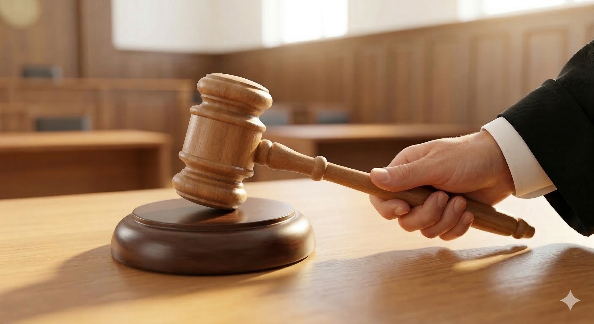 Sudcovské kladivko - ilustračná snímka. Vygenerované Gemini AI