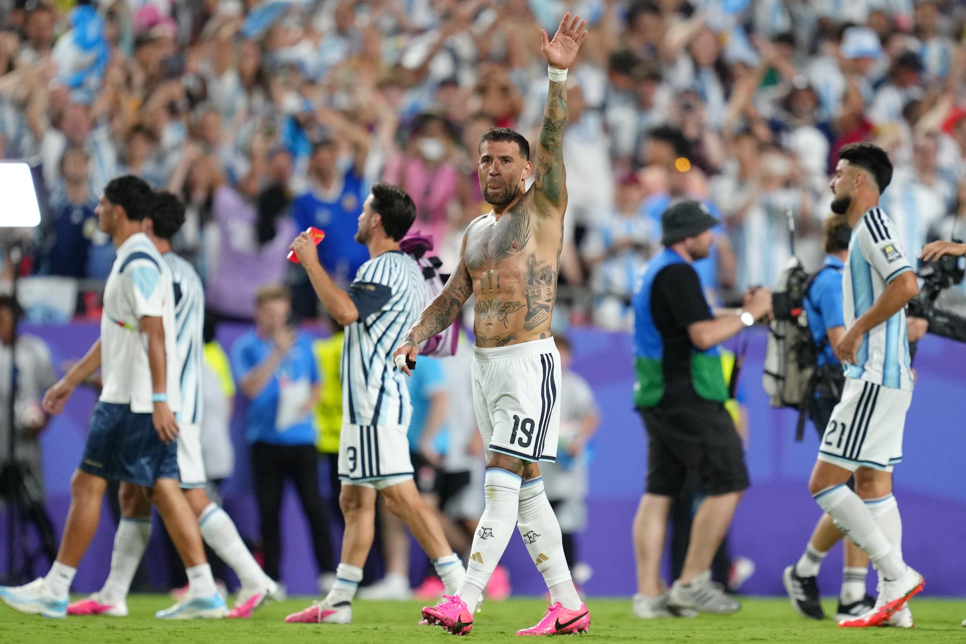 Hráči Argentíny po postupe do semifinále MS vo futbale 2026. Zdroj: SITA/AP
