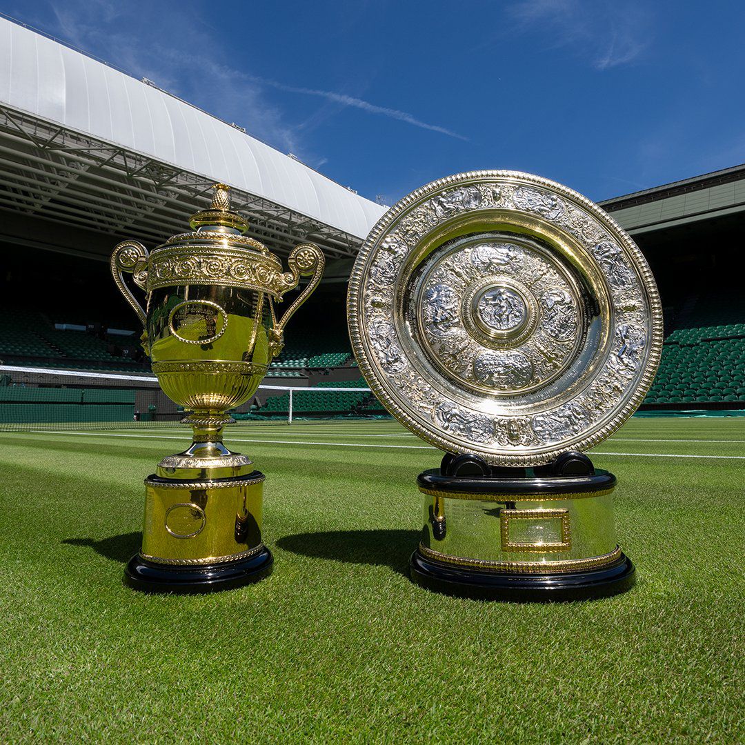 Trofeje víťazov Wimbledonu, zdroj: x.com/wimbledon