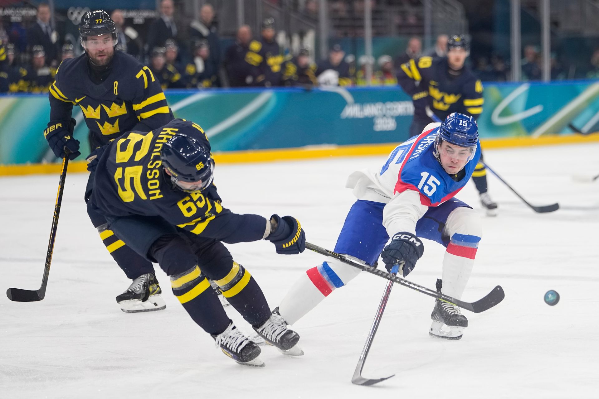 Švédsko - Slovensko / ZOH 2026. Zdroj: SITA/AP