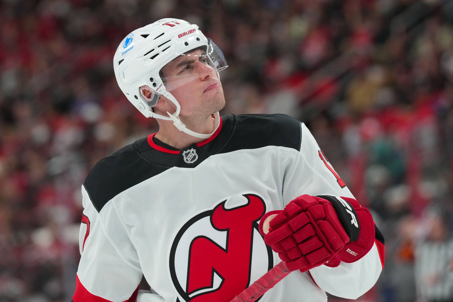 Šimon Nemec v drese New Jersey Devils.