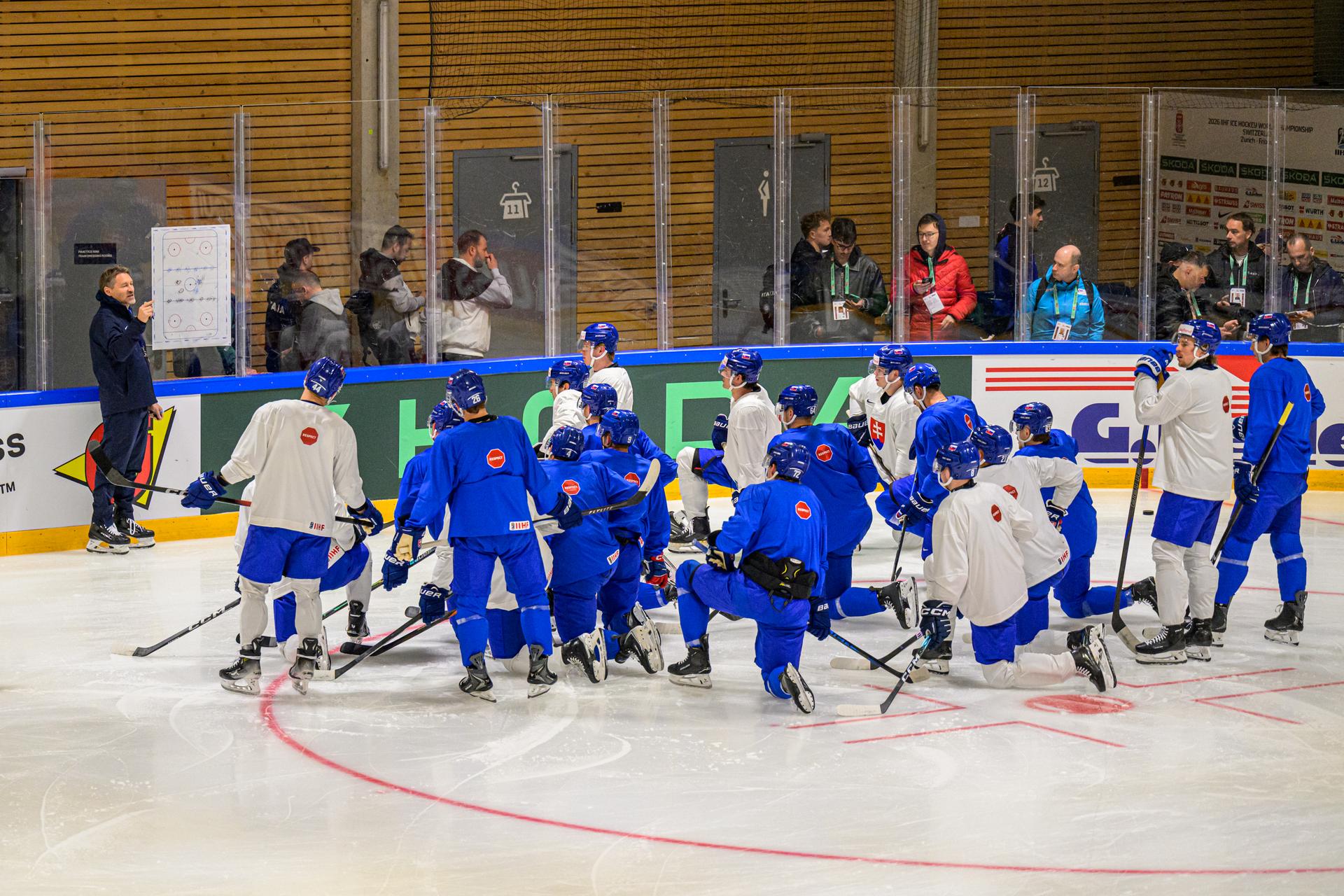 Prvý tréning Slovenska pred otvorením MS v hokeji 2026. Zdroj: TASR
