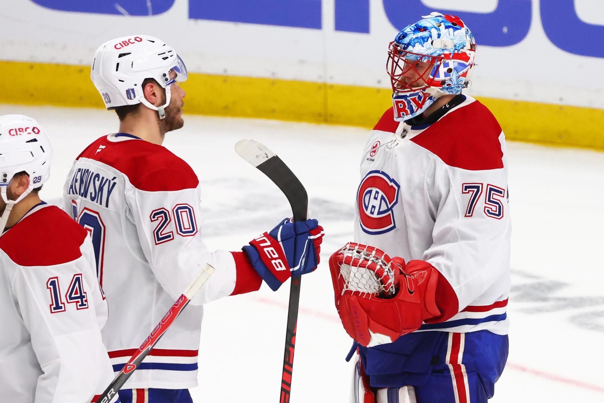 Juraj Slafkovský v zápase Buffalo Sabres - Montreal Canadiens, zdroj: SITA/AP