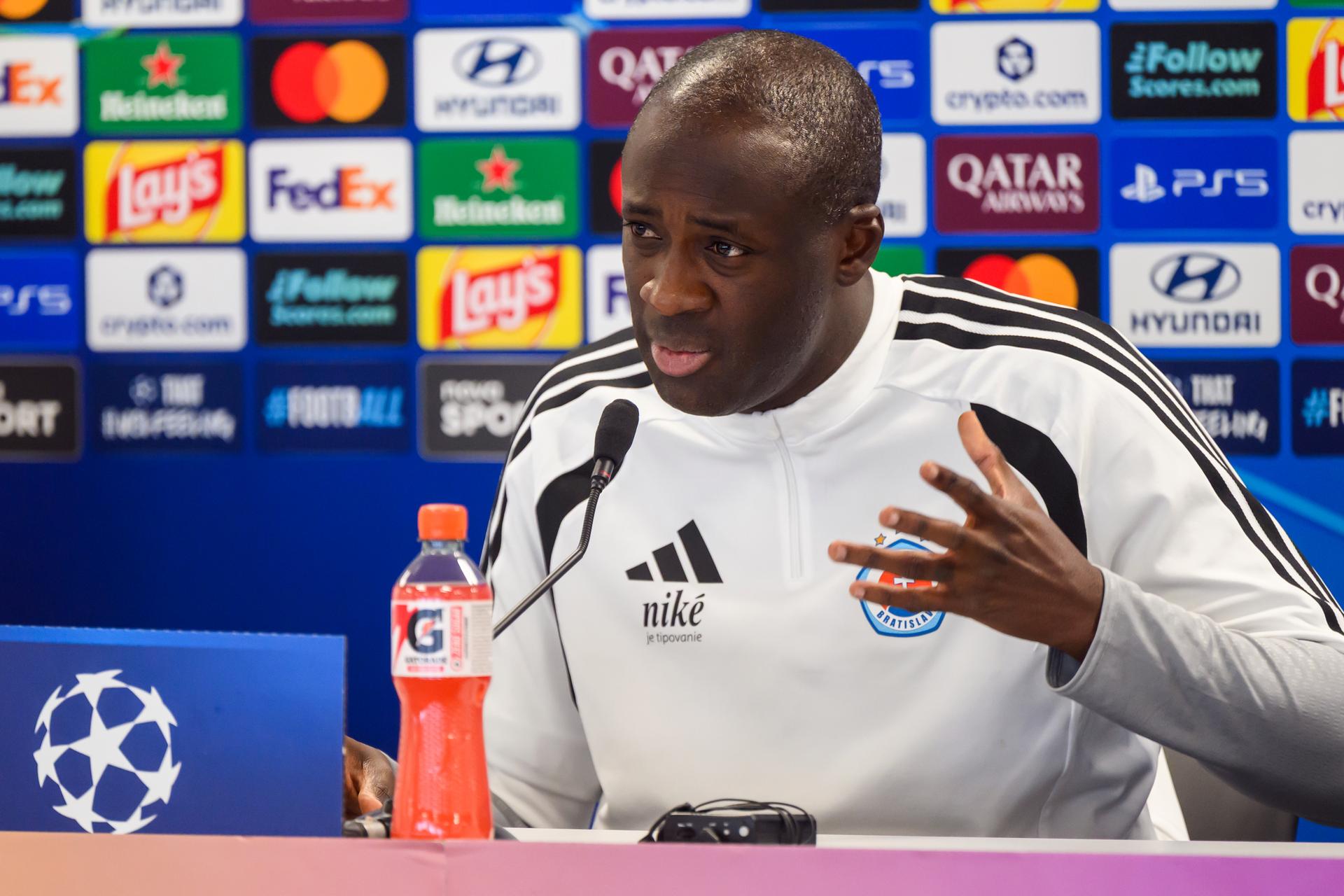 Futbal Liga majstrov dnes ŠK Slovan Bratislava - VfB Stuttgart / Yaya Touré. Zdroj: TASR
