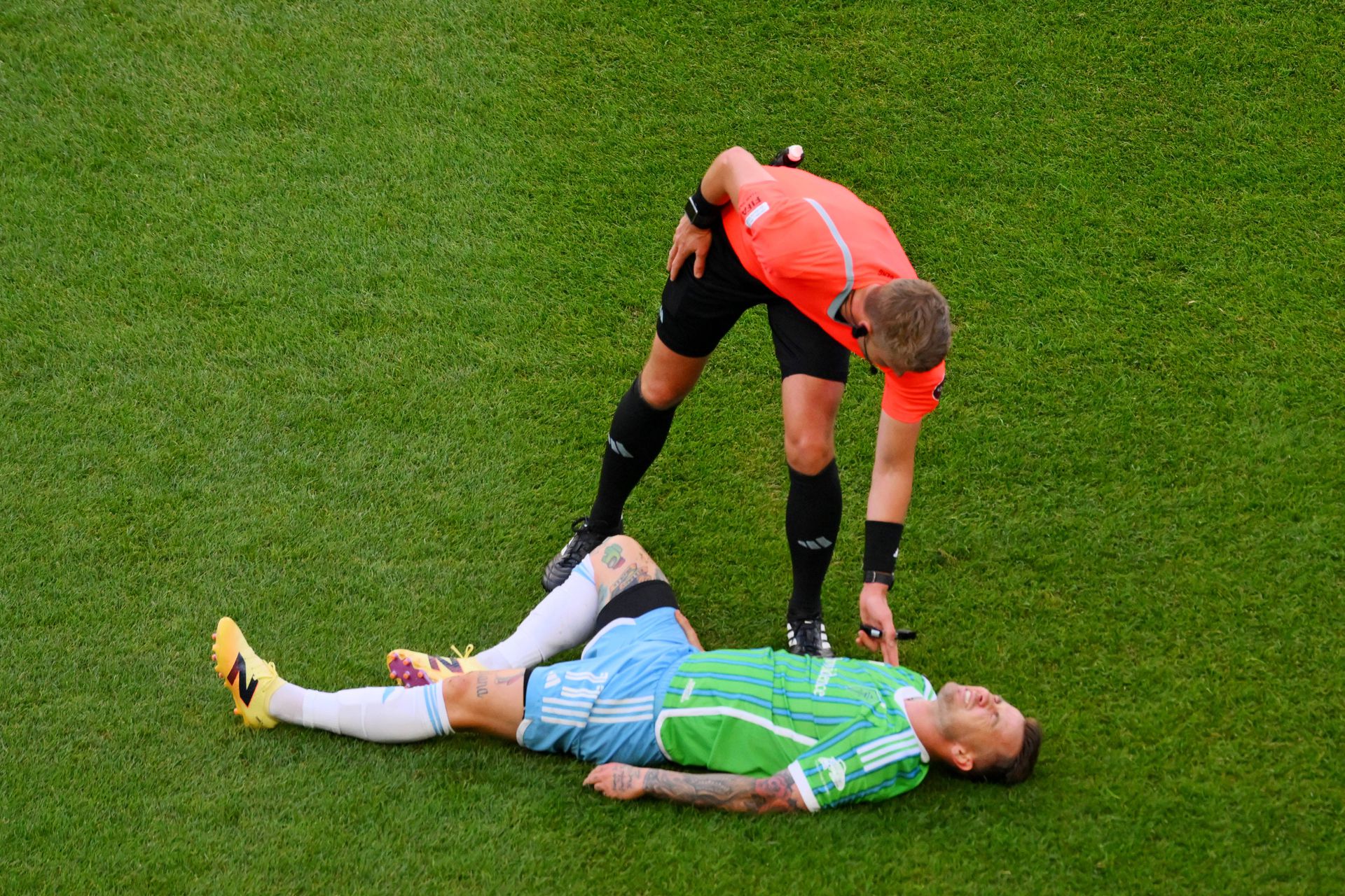 Albert Rusnák v drese Seattlu Sounders počas zápasu FIFA MS klubov 2025 proti Botafogu.