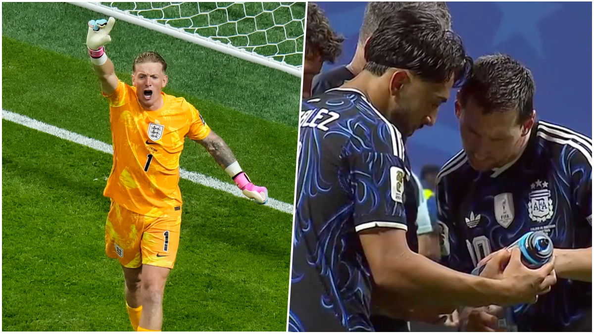 Jordan Pickford a hráči Argentíny na MS vo futbale 2026. Zdroj: SITA/AP, X / The Touchline