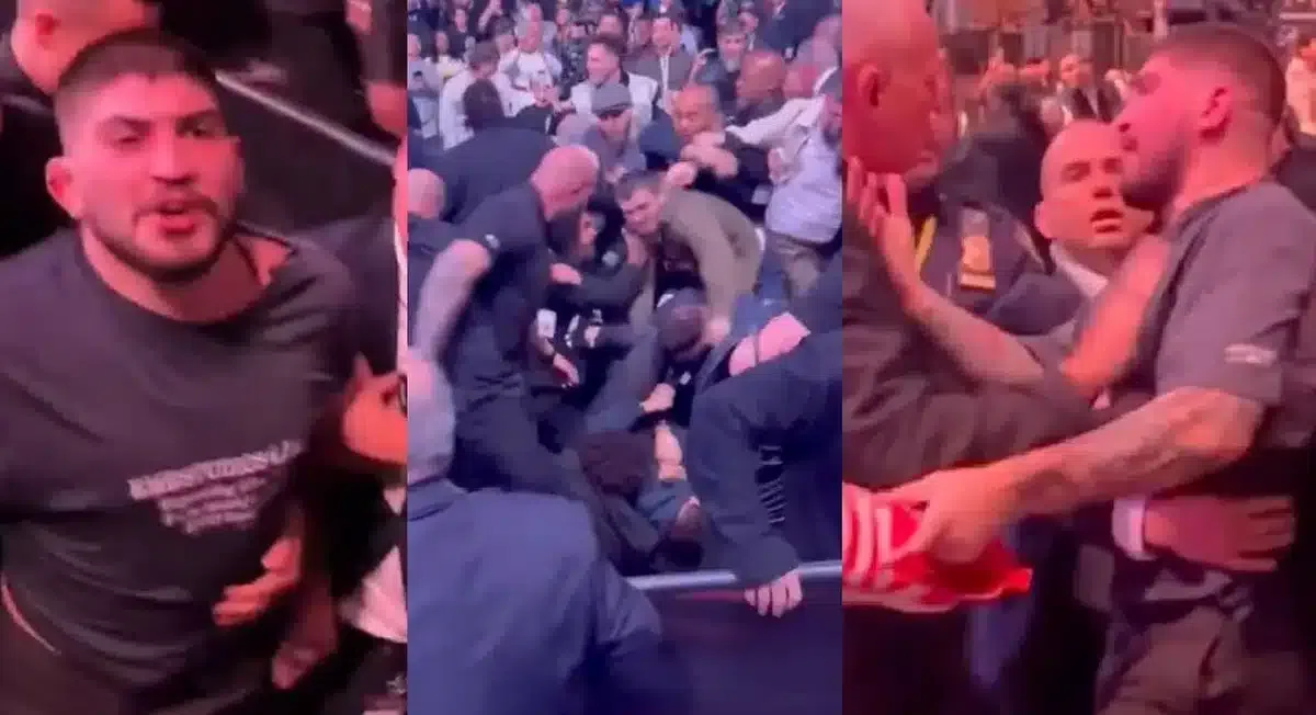 VIDEO Hromadná bitka na UFC 322! Dillon Danis a dagestanský tím Khabiba Nurmagomedova rozpútali chaos