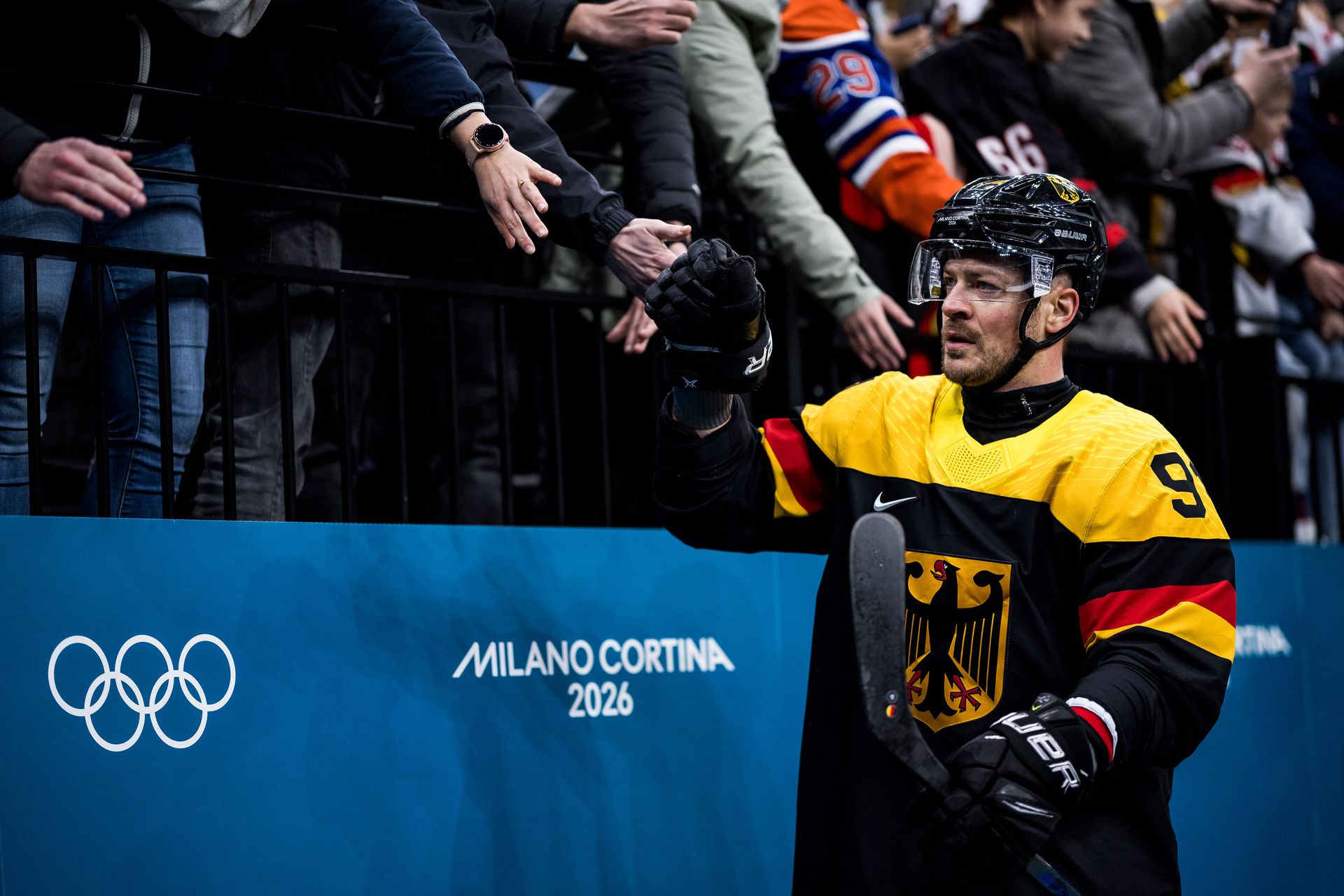 Hráč Nemecka Moritz Müller na ZOH 2026.