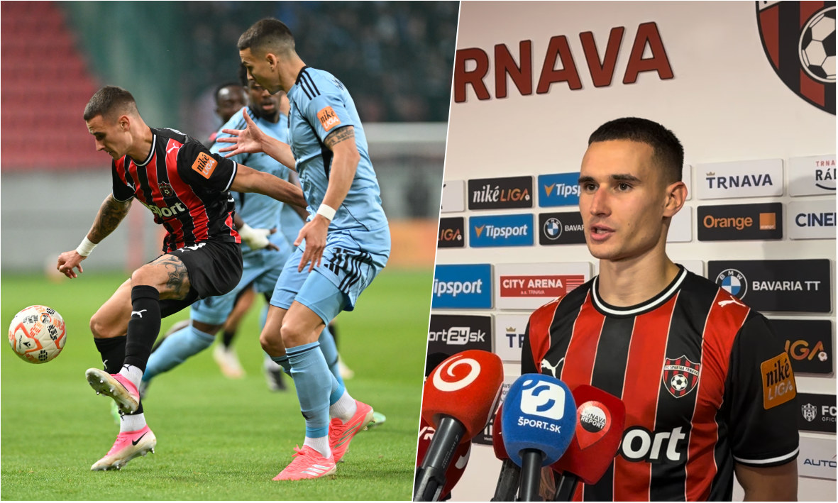 Timotej Kudlička v zápase FC Spartak Trnava - ŠK Slovan Bratislava
