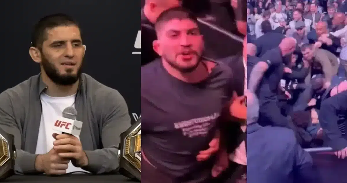 Islam Machačev reaguje na hromadnú bitku medzi členmi jeho tímu a Dillonom Danisom na UFC 322