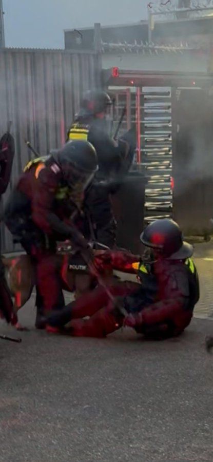 Policajta pohrýzol pes. Zdroj: x.com/VoetbalUltras