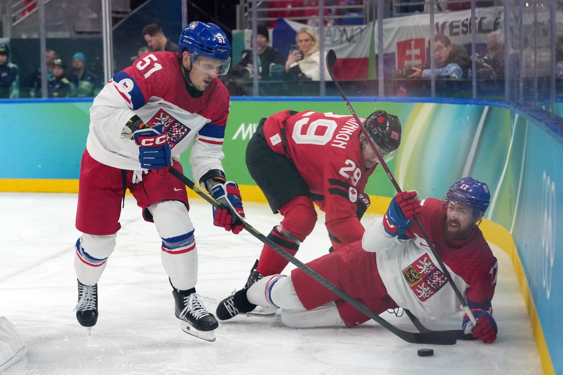 Kanada - Česko / ZOH 2026. Zdroj: SITA/AP