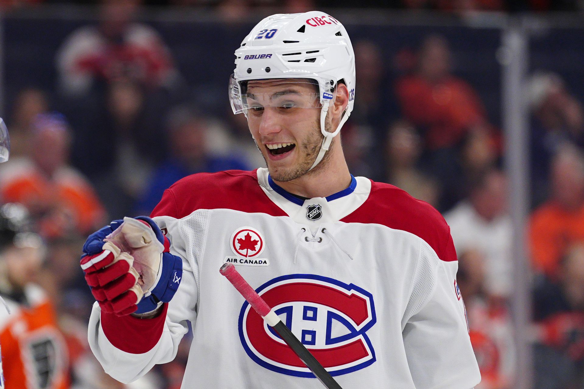 Juraj Slafkovský v drese Montrealu Canadiens. Zdroj. SITA/AP