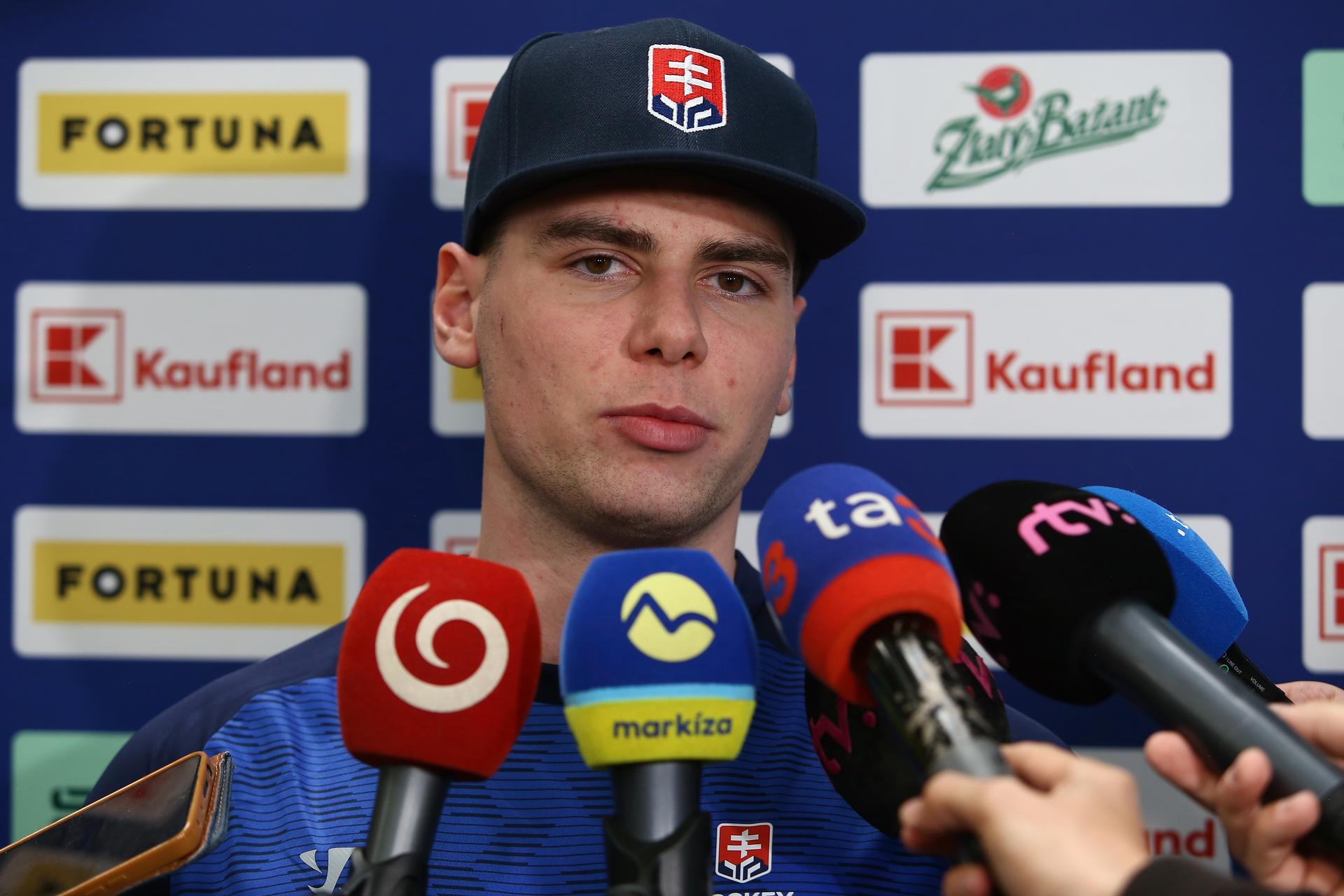 Šimon Nemec počas zrazu slovenskej hokejovej reprezentácie. Zdroj: TASR