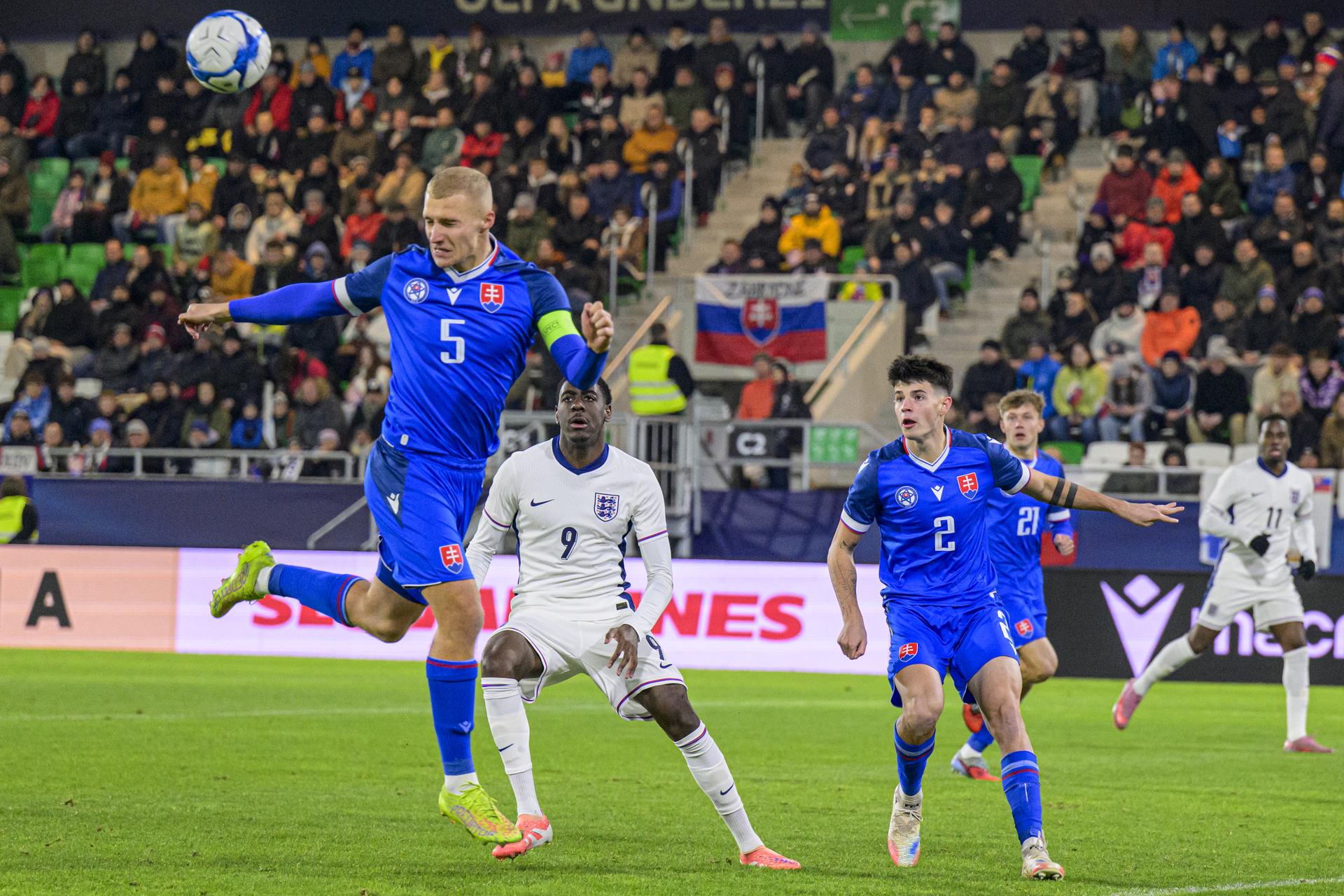 Slovensko U21 - Anglicko U21. Zdroj: TASR